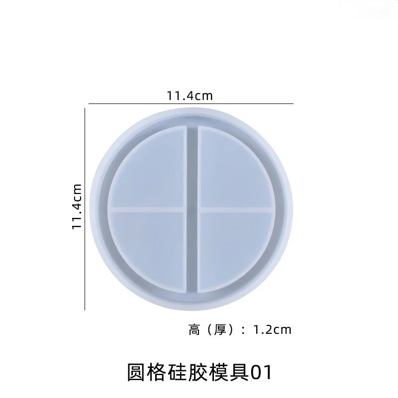 Round Grid Silicone Mold Set for Jewelry Tray