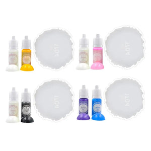 Epoxy Resin Colorant Liquid Pigment 10g with Coaster Tray for DIY Crafts