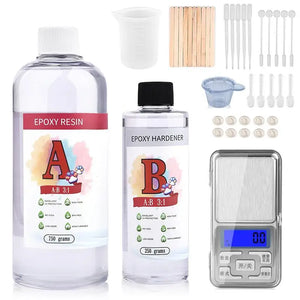 Clear Epoxy Resin Glue Kit 3:1 AB Ratio DIY Art Crafts Set