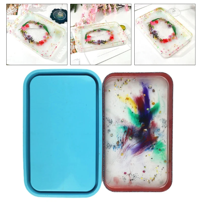 Epoxy Resin Mold Cube Storage Box Casting Silicone Mould DIY Crafts Container