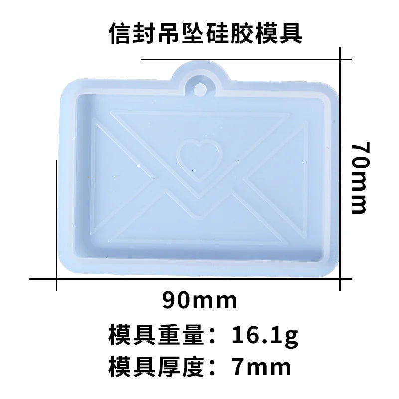 Envelope Pendant Silicone Mold for DIY Jewelry