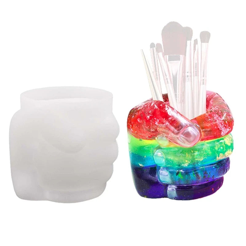 Fist Shape Silicone Mold for Vase Jewelry Pen Holder Craft DIY
