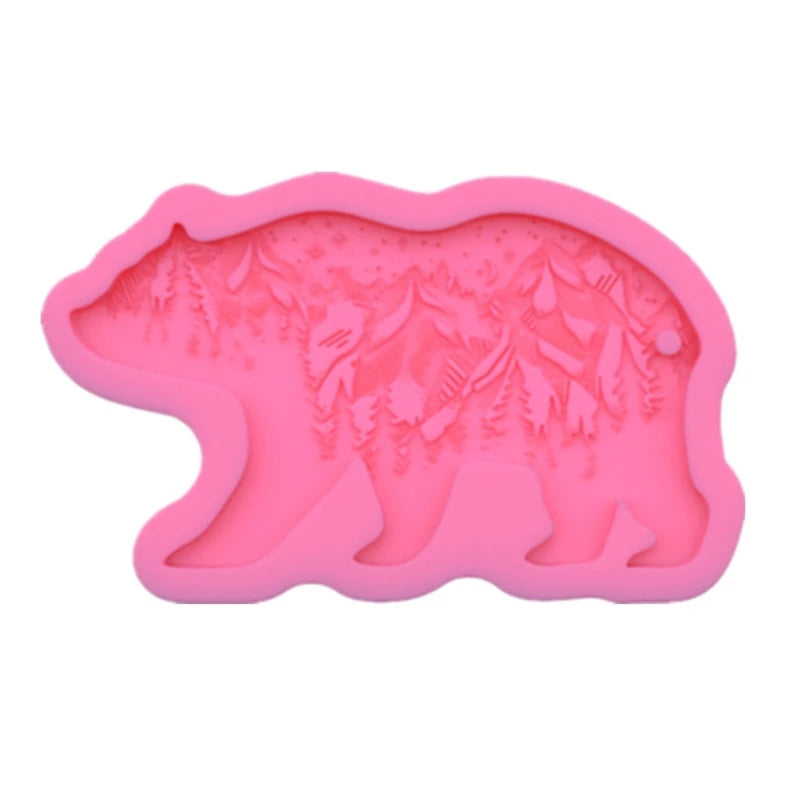 Forest Bear Keychain Silicone Mold for DIY Crafts