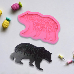 Forest Bear Keychain Silicone Mold for DIY Crafts