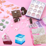 Resin Molds Animal Kit with Tin Foil, Fish Stickers, Sandstone, Wooden Base