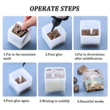 Resin Molds Animal Kit with Tin Foil, Fish Stickers, Sandstone, Wooden Base