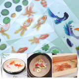 Resin Molds Animal Kit with Tin Foil, Fish Stickers, Sandstone, Wooden Base