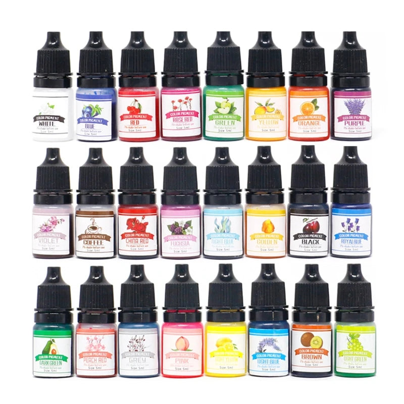 Clear Epoxy Resin Pigment Set 24 Colors 0.17oz DIY Molds Coating B85D
