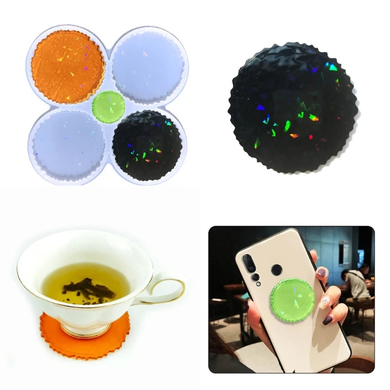 Epoxy Resin Coaster Mold for Artificial Agate Pieces