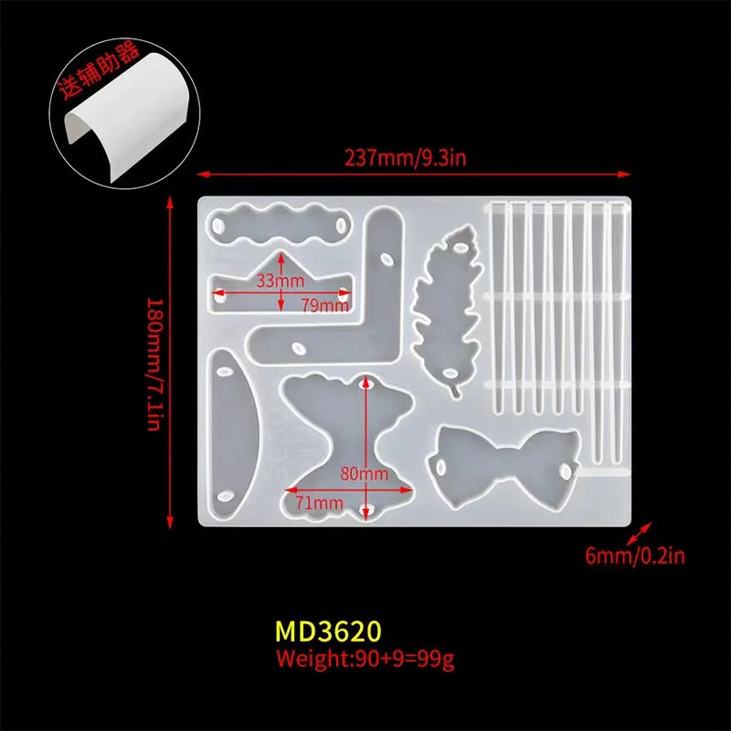 Silicone Hairpin Mold DIY Resin Headgear Tool