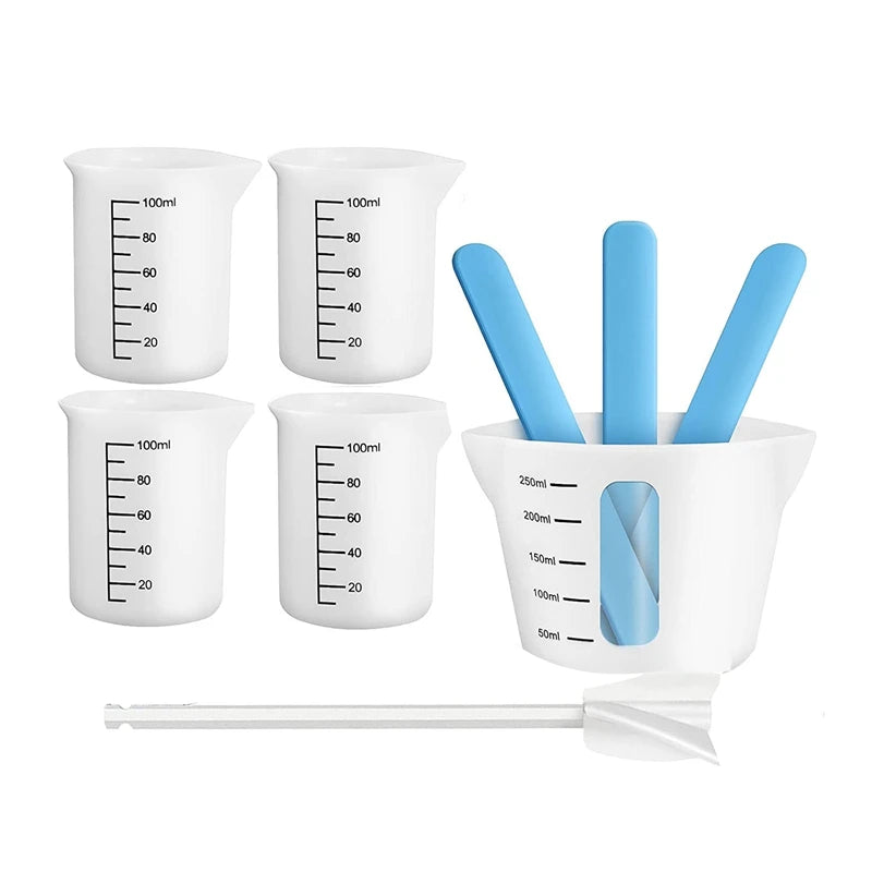 Epoxy Silicone Measuring Cups 250ml-100ml, Resin Supplies, Mixing Tools