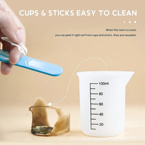 Epoxy Silicone Measuring Cups 250ml-100ml, Resin Supplies, Mixing Tools