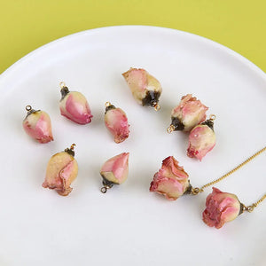 Epoxy Dried Rose Buds for DIY Jewelry, Real Flower Earring Material