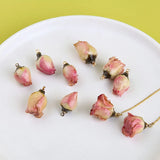 Epoxy Dried Rose Buds for DIY Jewelry, Real Flower Earring Material