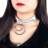 Erotic Leather Cosplay Heart Spike Collar Choker