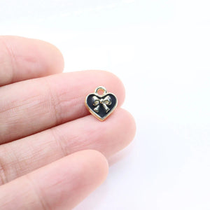 10pcs 10mm Heart Epoxy Charms DIY Jewelry Kit