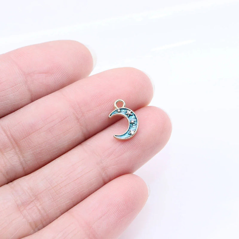 10pcs 10mm Cute Star Charms Pendant DIY Jewelry Making 2 colors