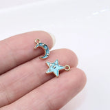 10pcs 10mm Cute Star Charms Pendant DIY Jewelry Making 2 colors