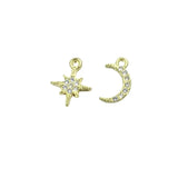 10pcs 10mm Rhinestone Star Charms Pendant DIY Jewelry 2 Colors
