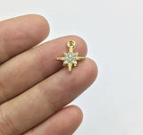 10pcs 10mm Rhinestone Star Charms Pendant DIY Jewelry 2 Colors