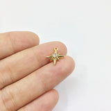 10pcs 12mm Star Rhinestone Coin Zinc Alloy Necklace Earring Bracelet DIY