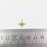 10pcs 12mm Star Rhinestone Coin Zinc Alloy Necklace Earring Bracelet DIY