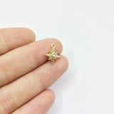 10pcs 12mm Star Rhinestone Coin Zinc Alloy Necklace Earring Bracelet DIY