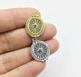 10pcs 15*20mm Round Star Zinc Alloy DIY Jewelry Charms Pendant