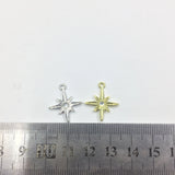 10pcs 16mm Six-pointed star Zinc alloy Charms Pendant with Stone DIY Jewelry
