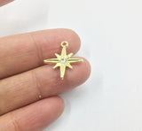 10pcs 16mm Six-pointed star Zinc alloy Charms Pendant with Stone DIY Jewelry