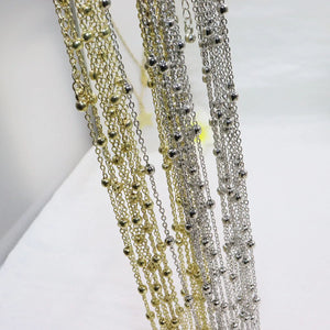 10pcs Tiny Dot Chain with Ext Chain Jewelry Link DIY Finding Necklace