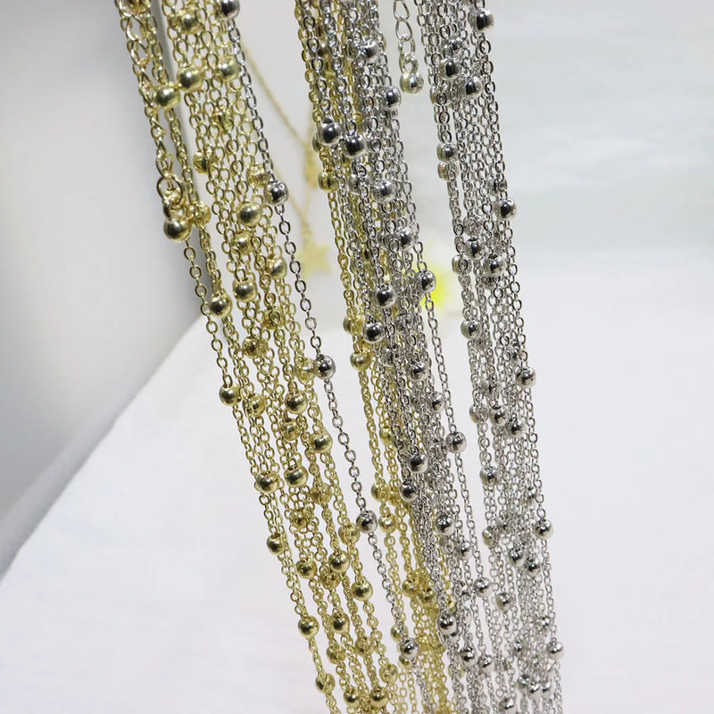 10pcs Tiny Dot Chain with Ext Chain Jewelry Link DIY Finding Necklace