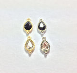 10pcs Oval Glass Beads Zinc Alloy Charms Pendant Jewelry DIY 2 Colors