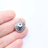 10pcs Heart Gold/Silver Charms Pendant Jewelry DIY Necklace Bracelet Earrings