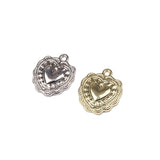 10pcs Heart Gold/Silver Charms Pendant Jewelry DIY Necklace Bracelet Earrings