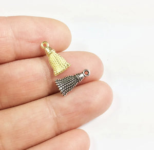 20pcs Mini Tassel Zinc alloy Women Charms DIY Jewelry 2 Colors