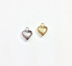 20pcs 10mm Mini 3D Heart Charms Zinc Alloy necklace earring bracelet DIY