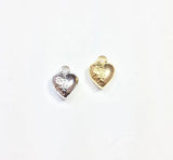 20pcs 10mm Mini 3D Heart Charms Zinc Alloy necklace earring bracelet DIY