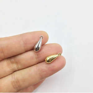 20pcs 12*6mm High Polish Tear Drop Charms Pendant DIY Necklace