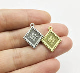 20pcs 12mm Rhombus Star Zinc Alloy DIY Charms Pendant Necklace Earrings