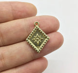 20pcs 12mm Rhombus Star Zinc Alloy DIY Charms Pendant Necklace Earrings