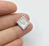 20pcs 12mm Rhombus Star Zinc Alloy DIY Charms Pendant Necklace Earrings