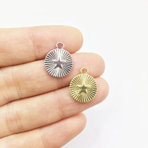 20pcs 12mm Star Coin Charms for Jewelry DIY