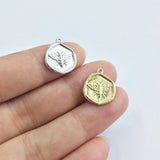 20pcs 13mm Coin with Bee Print Zinc Alloy DIY Jewelry 2 Colors