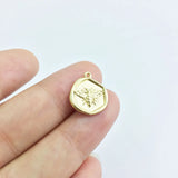 20pcs 13mm Coin with Bee Print Zinc Alloy DIY Jewelry 2 Colors