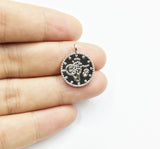 20pcs 15mm Symbol Print Coin Charms Pendant Jewelry DIY Necklace