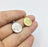 20pcs 15mm Symbol Print Coin Charms Pendant Jewelry DIY Necklace