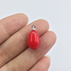 20pcs Red Tear Plastic Pearl Beads Charms Pendant Jewelry DIY Earring