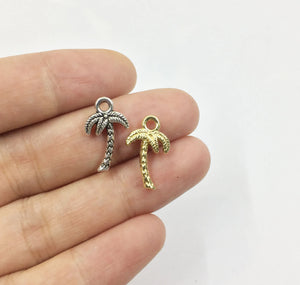20pcs Palm Tree Zinc Alloy Jewelry DIY 2 Colors
