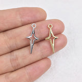 20pcs Star Zinc Alloy Charms Pendant DIY Jewelry 2 Sizes 2 Colors